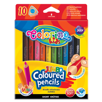 Kredki trójkątne JUMBO 8,9 cm 10 kolorów